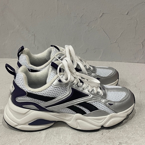 Reebok Silver and White Women's Sneakers - Picture 2 of 7
